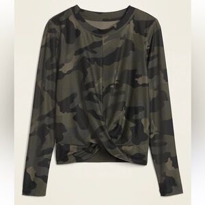 Old Navy Camo Twist Front Long Sleeve